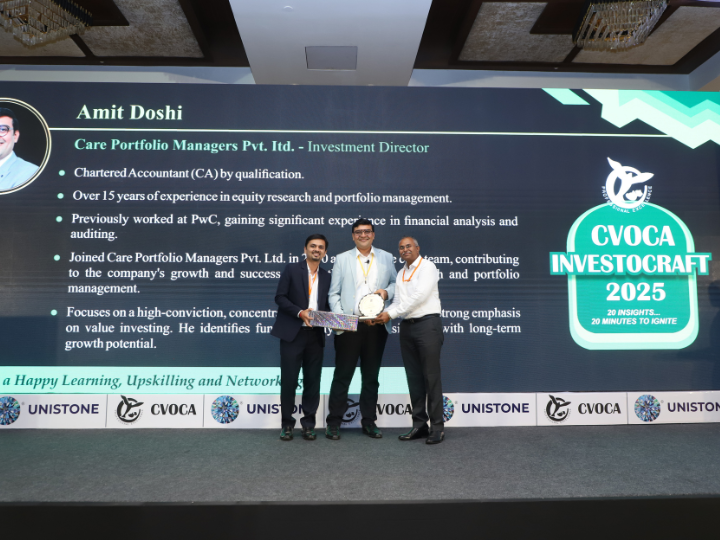 Appreciation from CVOCA InvestoCraft 2025 to our Co-founder & Investment Director Mr. Amit Doshi